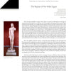 A magazine page introduces “100 Artists of the Male Figure” by Schiffer Publishing, Ltd., featuring a kouros statue photo and text exploring masculine beauty in ancient and modern figurative art.