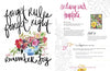 The Art for Joy’s Sake Journal by Schiffer Publishing features Kristy Rice’s floral watercolor artwork and handwritten phrases like "forget rules." Inside, find info on sedum and tomato, a small floral painting, and watercolor inspiration.