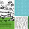 A children’s activity page from "Wicked Creatures of Cape Cod and the Islands" by Schiffer Publishing, Ltd. features a golf-themed maze, ball grid, cartoon golfer, and stories inspired by Cape Cod legends with puzzles and fun facts.