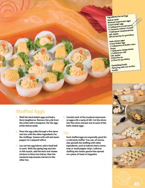 Discover stuffed egg recipes and plating tips with "Creative Ideas for Garnishing & Decorating" by Schiffer Publishing, Ltd.—your guide to elevating presentation with expert garnishes and creative techniques.