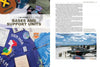 A spread from Yankee Air Pirates by Schiffer Publishing, Ltd. displays Chapter 1: Bases and Support Units with Vietnam War USAF uniforms, patches, maps, and a photo of people by vintage planes—ideal for USAF militaria collectors.
