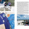 A spread from Yankee Air Pirates by Schiffer Publishing, Ltd. displays Chapter 1: Bases and Support Units with Vietnam War USAF uniforms, patches, maps, and a photo of people by vintage planes—ideal for USAF militaria collectors.