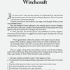 Colonial Law in America by Schiffer Publishing, Ltd. is an informative text with a decorative A, covering 1600s law, colonial and English witch trials, Dalton's references, and witch signs. The layout is simple and clear.