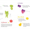 Lili's Colors by Schiffer Publishing, Ltd. offers step-by-step illustrated guides for finger-paint art of a frog, violet, flower, and chick, helping young readers discover colors and shapes with easy instructions showing hand and finger positions.
