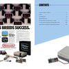 A vintage Nintendo ad with stacked NES consoles, controllers, the slogan "Success Breeds Success," classic accessories, and a contents page is featured in The NES Omnibus by Schiffer Publishing, Ltd., alongside a NES system and games.