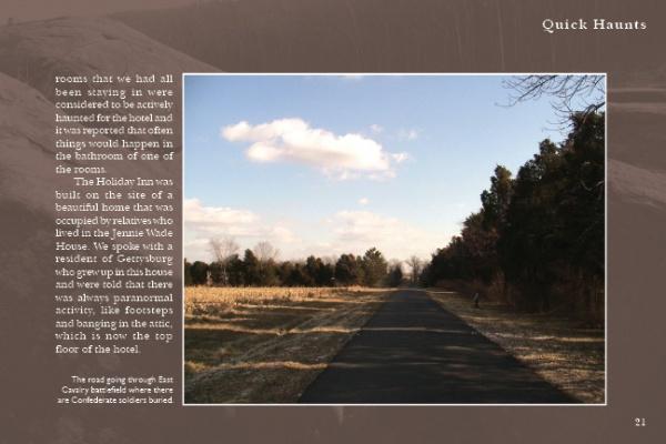 A long shot of a road in Haunted Gettysburg by Schiffer Publishing, Ltd. sets a mysterious scene, perfect for a paranormal investigation.