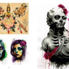 Slave to the Needle by Schiffer Publishing, Ltd. features a collage of art inspired by bold tattoo styles and intricate bodysuit designs.