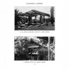 A page from "California Gardens of the Arts & Crafts Period" by Schiffer Publishing, Ltd. shows a pergola pavilion and a Japanese teahouse, both highlighting historic California garden design amid lush landscapes.