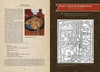 A two-page spread from "Medieval Cooking in Today's Kitchen" by Schiffer Publishing, Ltd.: left page shows a Welsh Cakes recipe with a color photo of golden-brown cakes and blueberries, right page features a medieval-style black-and-white illustration.