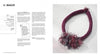 A spread from "From Thread and Wire" by Schiffer Publishing, Ltd. features instructions and a photo of a chunky, dark pink knitted necklace with colorful pompoms—ideal inspiration for your next knitting or jewelry project.