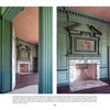 Two images depict a stately historic room like those in Lowcountry house museums, with green paneled walls, ornate molding, and a grand fireplace—similar to interiors featured in Lowcountry Plantations by Schiffer Publishing, Ltd.