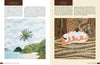 A book spread from "Inspired by the National Parks" (Schiffer Publishing, Ltd.) shows a coconut tree on a beach at left, and a quilted orange and white nudibranch inspired by nature quilts on the right.