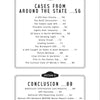 The table of contents in "UFOs Over Maine" by Schiffer Publishing, Ltd. includes “Cases from Around the State” with Maine UFO stories (pp. 56–87) and a conclusion (pp. 88–144). Features a minimalist black and white design.