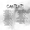 The table of contents for Grim Shadows Falling by Schiffer Publishing, Ltd. features chapters on haunted places, true crime, and paranormal sites with page numbers 7–162, set against a grayscale textured background and a stylized Contents title.
