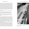 A black and white photo from "Shiphandling for the Mariner" by Schiffer Publishing, Ltd. shows a large canal lock with a commercial vessel docked beside a concrete wall, workers, and machinery illustrating the “railroad track” effect in operations.