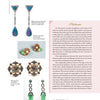 A magazine page features "I Love Those Earrings" by Schiffer Publishing, Ltd., showcasing elegant earrings and capturing the essence of women's fashion.