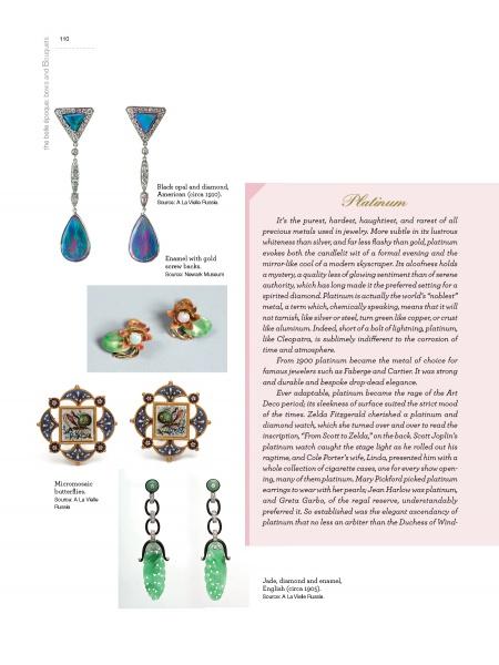 A magazine page features "I Love Those Earrings" by Schiffer Publishing, Ltd., showcasing elegant earrings and capturing the essence of women's fashion.