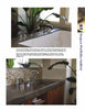 Two images feature a modern bathroom with Cast-in-Place Concrete Countertops by Schiffer Publishing, Ltd., a rectangular tub, chrome fixtures, mosaic tile backsplash, and large green plants, for a natural, contemporary look.