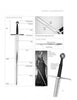 A diagram of a longsword with labeled parts, edge close-up, historic woman swordfighter illustration, and nodal point details—ideal for those studying Sword Fighting by Schiffer Publishing, Ltd.