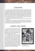 A book page from Schiffer Publishing, Ltd.’s "Cemetery Gates" shows black text on a light background, with two sections—Cemeteries and Caskets and Coffins—and a small black-and-white cemetery photo evoking funeral rituals.
