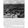 A black-and-white book page from "Supernatural Pittsburgh and Its Suburbs" (Schiffer Publishing, Ltd.) shows a bridge over a river, with clouds resembling bowling pins above, as a woman senses the city's haunted atmosphere and ghostly tales.