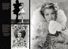 A collage from "Hollywood Celebrates the Holidays" by Schiffer Publishing, Ltd. features three black-and-white vintage photos of a woman in a frilly dress—one with a heart-shaped LOVE YOU sign, others of her posing and framed by floral and text accents.