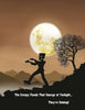 A silhouetted monster like Frankenstein walks on a hill under a full moon with a bare tree, mountains behind at twilight. Text: They're Coming! by Schiffer Publishing, Ltd. Spooky story creatures emerge at twilight—watch out!.