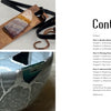A collage for "The Art of Kintsugi" by Schiffer Publishing, Ltd. shows hands repairing ceramics, a close-up of a restored bowl, a wrapped item with a leather strap, and the book’s table of contents listing its chapters.