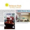 Explore Belmont Park in San Diego with *California Theme Parks* by Schiffer Publishing, Ltd.—featuring historic photos, stories, and a standout image of the Giant Dipper roller coaster car “1” inside the Roller Coaster Museum.