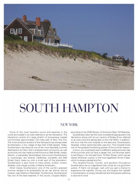 The Suburban Classic by Schiffer Publishing, Ltd. features a spacious shingle-style home atop a grassy dune with stunning views of a sandy beach in Southampton, New York, beneath a blue sky dotted with wispy clouds.