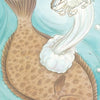 An illustrated flounder rests on the sea bottom as a Chesapeake Bay blue crab floats above him. Surrounded by blue water and bubbles, text introduces the tale in "Meet Chadwick and His Chesapeake Bay Friends" from Schiffer Publishing, Ltd.