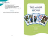Two pages from the Gaian Tarot guidebook by Schiffer Publishing, Ltd. Left: spiritual practice guidance and an affirmation. Right: introduction to the Minor Arcana with vibrant, healing Gaian Tarot cards fanned out in illustration.