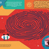 Colorful infographic from Schiffer Publishing, Ltd.'s "The Human Body," featuring a large fingerprint, body mazes, cartoon children, a smiling sun, and skin cross-section—an engaging way to learn about identification and anatomy.