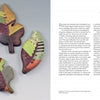 A spread from "Mastering Contemporary Jewelry Design" by Schiffer Publishing, Ltd. features acknowledgments and three textured fabric art leaf sculptures on the left in greens, browns, and purples; the right page contains an introduction.