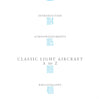 The table of contents for Classic Light Aircraft by Schiffer Publishing, Ltd. features an airplane illustration and lists: Introduction (004), Acknowledgments (005), Classic Light Aircraft A-Z (006), Bibliography (409), and Index (410).