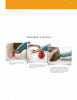 Three-step photo instructions from Schiffer Publishing’s "Creating Gourd Birds with the Fairy Gourdmother®": hot gluing the gourd, placing the dowel with the bird, and attaching grapevine wreaths—a handy guide for creative crafting.