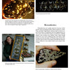 A page from Schiffer Publishing, Ltd.'s "Meteorites" shows images of a sliced, backlit pallasite, several slices in a display case, and a close-up of a mesosiderite, with text discussing mesosiderite meteorites.