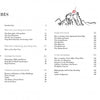 The table of contents for Feng Shui by Schiffer Publishing, Ltd. features section titles, page numbers, and small house, mountain, and flower pot illustrations in a two-column design with five-element-inspired decorative accents.