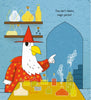 An eagle in a red wizard hat stands in a potion lab with bubbling bottles. Shelves of colorful potions line the back, evoking a storybook scene. Text: They don’t need a magic potion! Product: Dragon's Castle by Schiffer Publishing, Ltd.