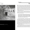 A black and white page from "Ghosts of Yorktown, Virginia" by Schiffer Publishing, Ltd. shows a photo of Cornwallis Cave's entrance and text about its history, role in the siege of Yorktown, and haunted lore.