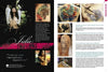 Two pages from "The Women of Ink" by Schiffer Publishing, Ltd. showcase artist Julie Becker: portraits and a quote on the left page; the right features her colorful tattoos and an interview about her inspiration and artistic process.