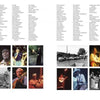 A two-page spread in "Smiling Banjo" by Schiffer Publishing, Ltd. showcases lists of names and black-and-white photos of musicians, capturing the Philadelphia Folk Festival’s lively tradition of singers, guitarists, and group acts.