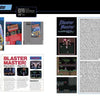 A magazine spread in The NES Omnibus by Schiffer Publishing, Ltd. features Blaster Master with game cover art, screenshots, and columns of text detailing its history, mechanics, and visuals, highlighted by blue and black headers.