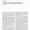A book titled Stromatolites by Schiffer Publishing, Ltd. explores stromatolites, fossilized structures formed by cyanobacteria, covering their discovery, definitions, and distinct layered patterns.