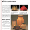 The Basket Inspiration magazine page by Schiffer Publishing, Ltd. displays six handwoven baskets of diverse shapes, colors, and patterns, along with descriptive text and captions about basket weaving techniques and types.