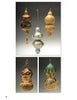 Four gourd Christmas ornaments from 'Making Gourd Ornaments' by Schiffer Publishing, Ltd. are shown—three uniquely shaped and colored hangings above, and two below featuring painted faces and decorative gourd-crafting patterns.