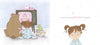 A girl in pajamas with her bunny plush sits with a bear and frog, watching a princess castle on TV and dreaming. "I Am Not a Princess!" by Schiffer Publishing, Ltd. is a heartwarming illustrated children’s book for preschoolers.