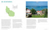 On the left, see a map of St. Eustatius with Oranjestad, and on the right, coastal Oranjestad’s colonial buildings and anchored boats—featured in Schiffer Publishing, Ltd.'s "Jewish Treasures of the Caribbean.