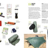 A two-page magazine spread showcases The Global Outdoor Survival Guide by Schiffer Publishing, Ltd., with photos, tips on gear and shelters, plus advice on wilderness skills and outdoor survival for your next ecotour.