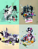 ARTtitude by Schiffer Publishing, Ltd. is a collage of four abstract artworks combining photos, geometric shapes, and mixed media in vibrant colors, featuring people, architecture, and contemporary graphic arts on diverse backgrounds.